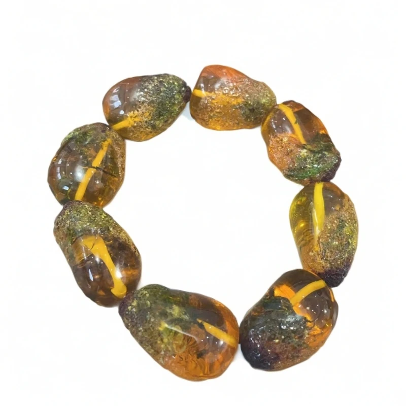 Y42 天然随形水草花琥珀