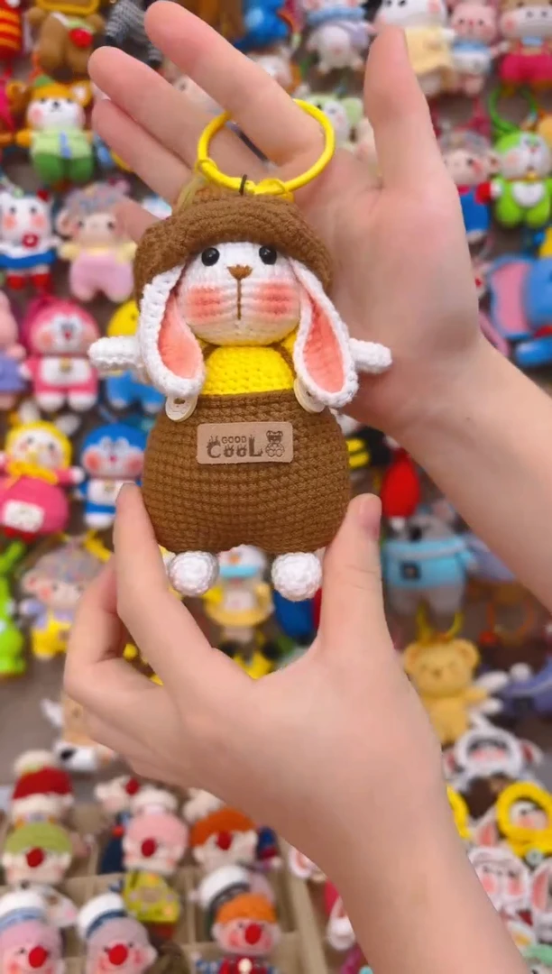 纯手工制作毛线钩织成品糖兔