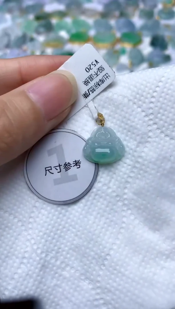 颈饰18K金镶嵌翡翠天然A货翡翠