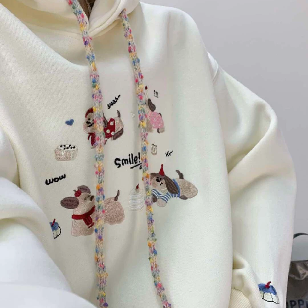 春款【南瓜刺绣狗】连帽时尚百搭卫衣