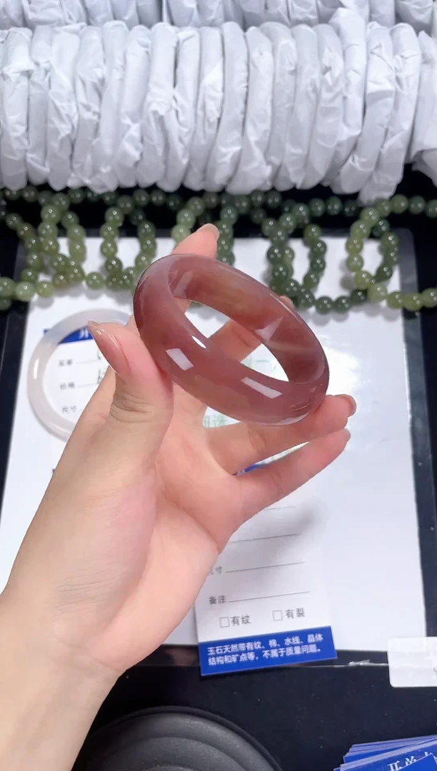 未镶嵌金丝玉石英质玉068 桃花酿 54-55