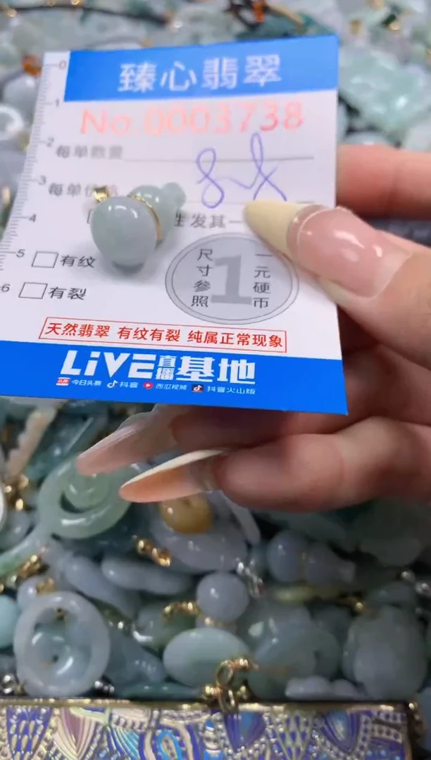 翡翠未镶嵌颈饰含绳0003738