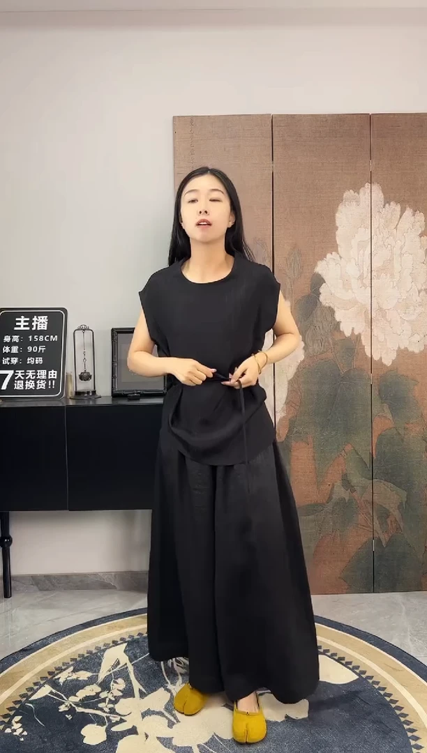 100桑蚕丝顺纡绉套装小码