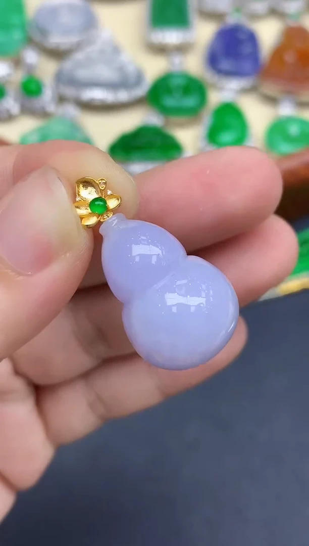 颈饰18K金镶嵌翡翠295-中国好珍宝