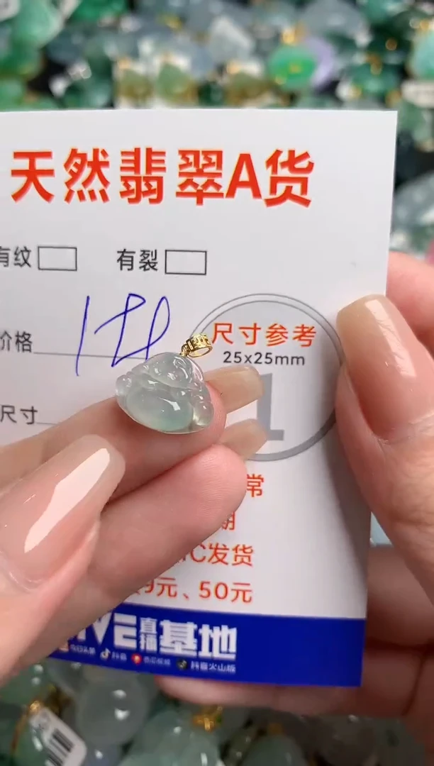 翡翠18K金镶嵌颈饰1002457469