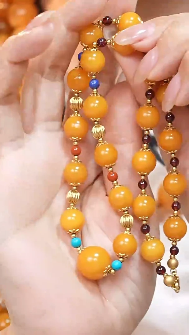 蜜蜡颈饰未镶嵌2192天然蜜蜡珠宝奇石云端妖孽石膏蜡全部保真