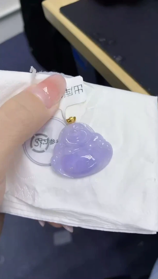 颈饰18K金镶嵌翡翠天然缅甸翡翠A货百元以上9元证书费自理