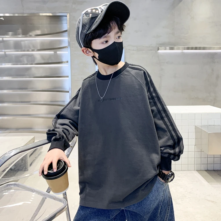 男童卫衣纯棉中大童打底衫春秋款2025新款男孩长袖秋装T恤内搭潮t