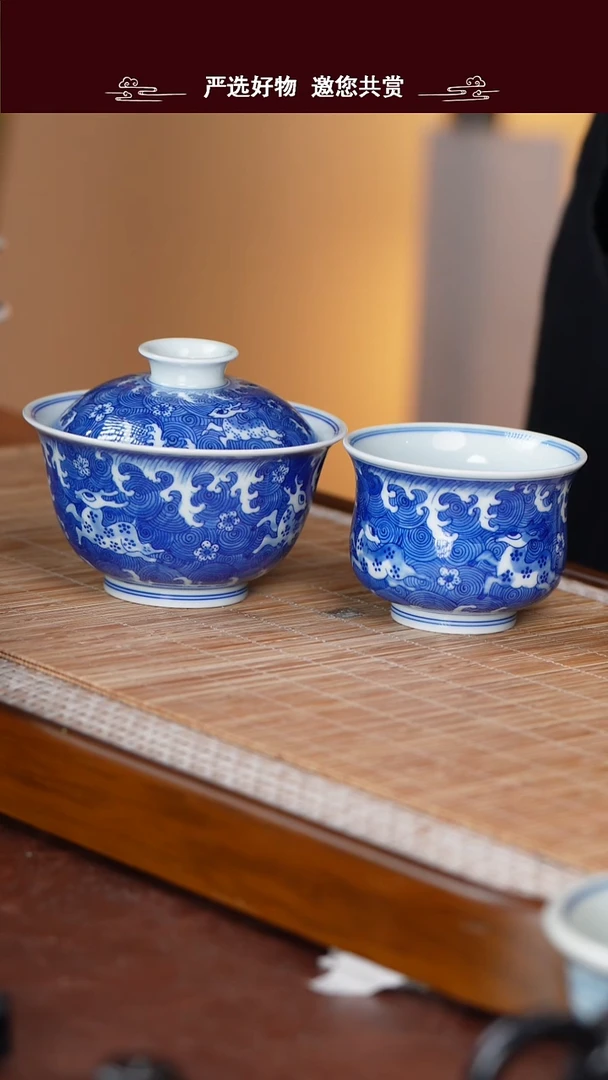 手工手绘青花茶杯