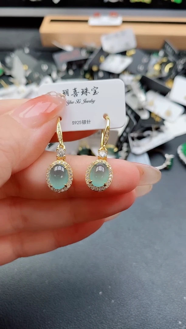 银S925镶嵌戒指翡翠1