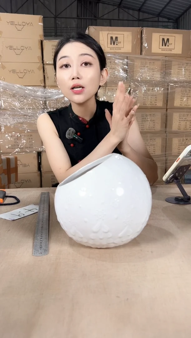 半圆浮雕白色14x20