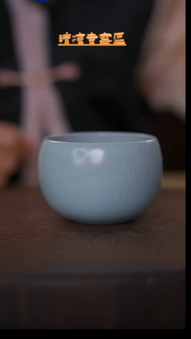 瓷片仿古超精工纯手月白禅定二级品