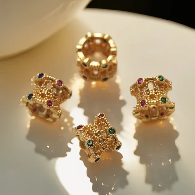 I8K 镂空花托莲花座双托DIY可配件时尚百搭款 （赠合金链）