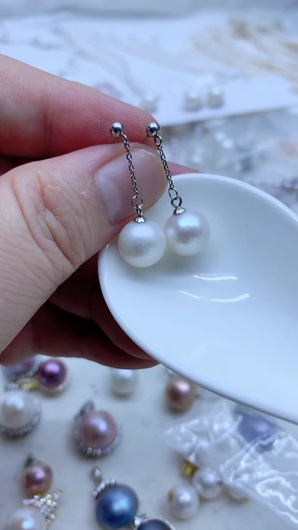 未镶嵌耳饰淡水珍珠10-11