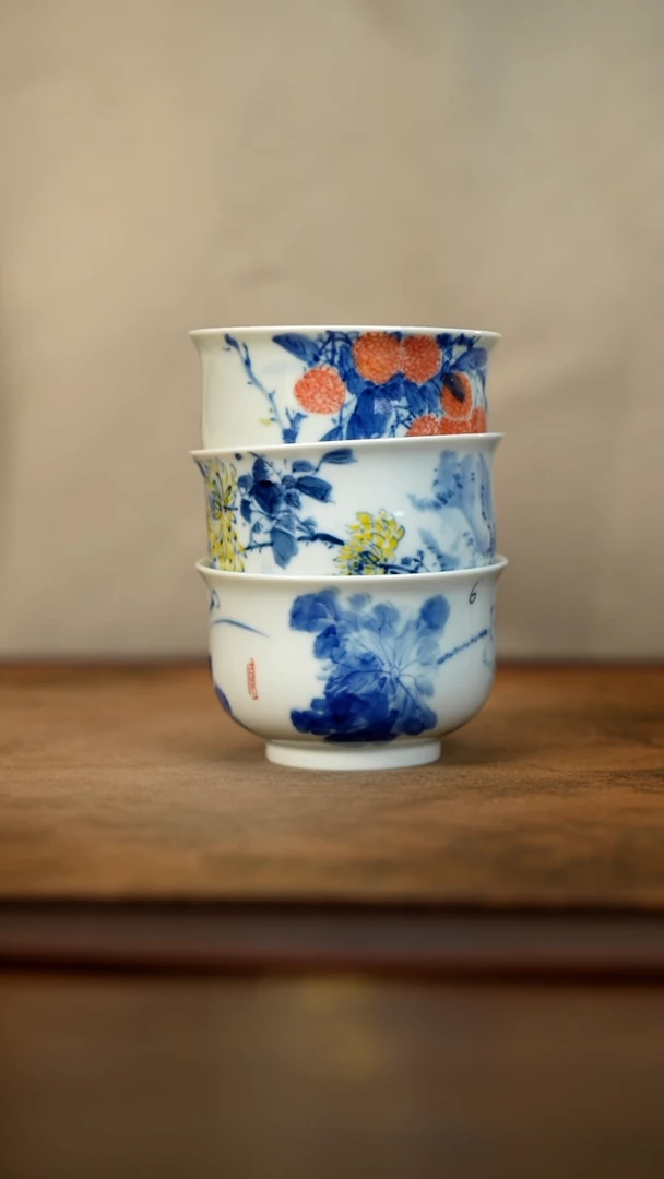 【闪购商品】国风画面炉式杯三件