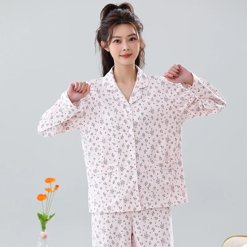 睡衣女2025年新款秋冬长袖休闲网红爆款女士可外穿大码家居服套装