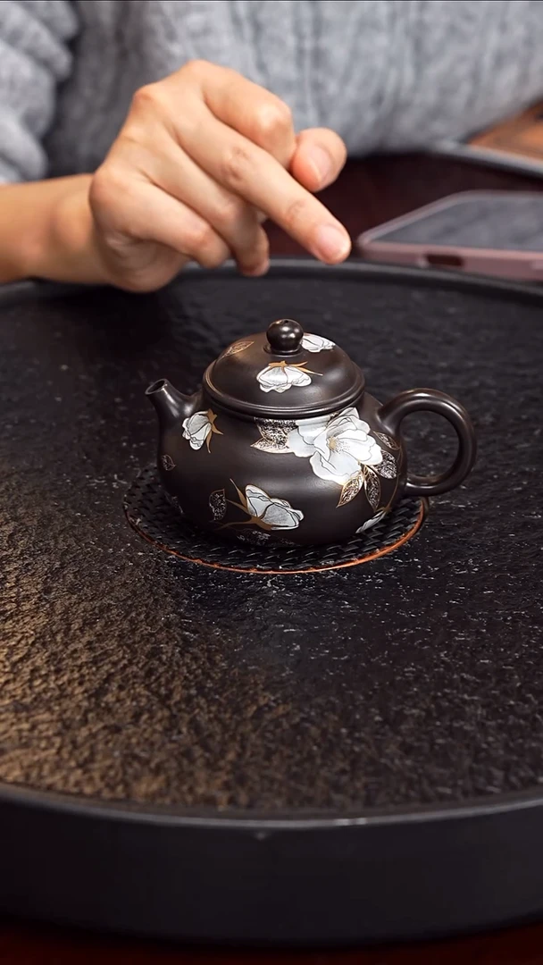 茶壶紫砂许燕  容天40 大红袍还原烧 120毫升