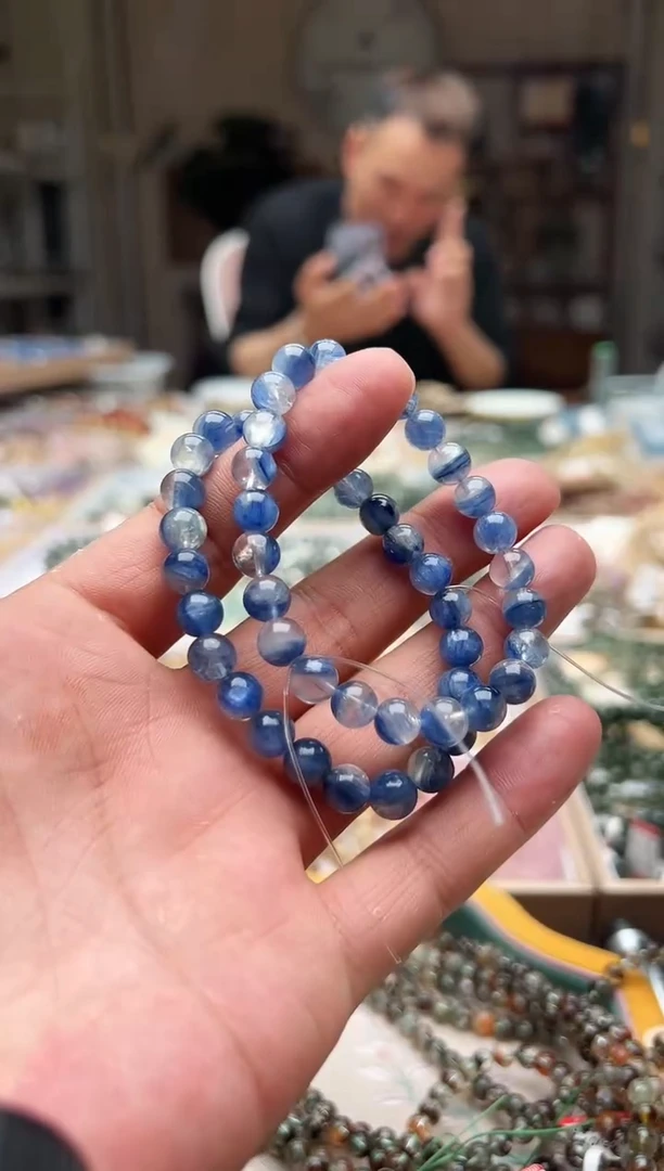 水晶手链未镶嵌羽毛蓝晶  卡7+