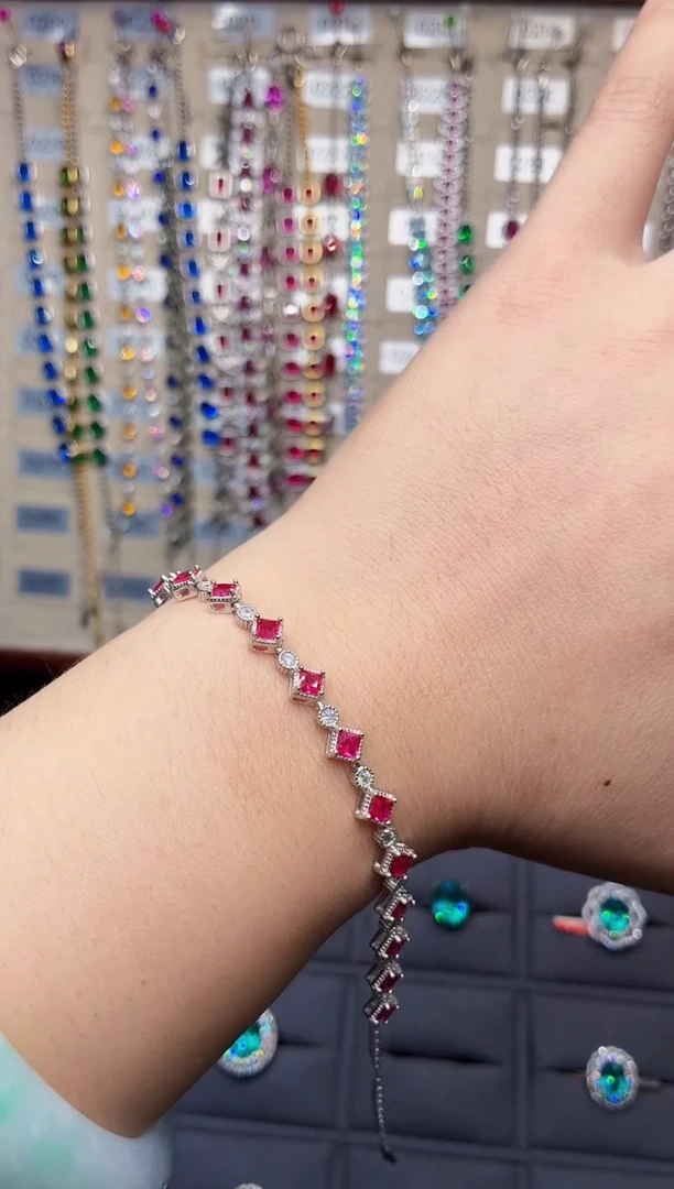 无925银无品牌 925银 轻奢女神款泰国抹谷矿区红色系列