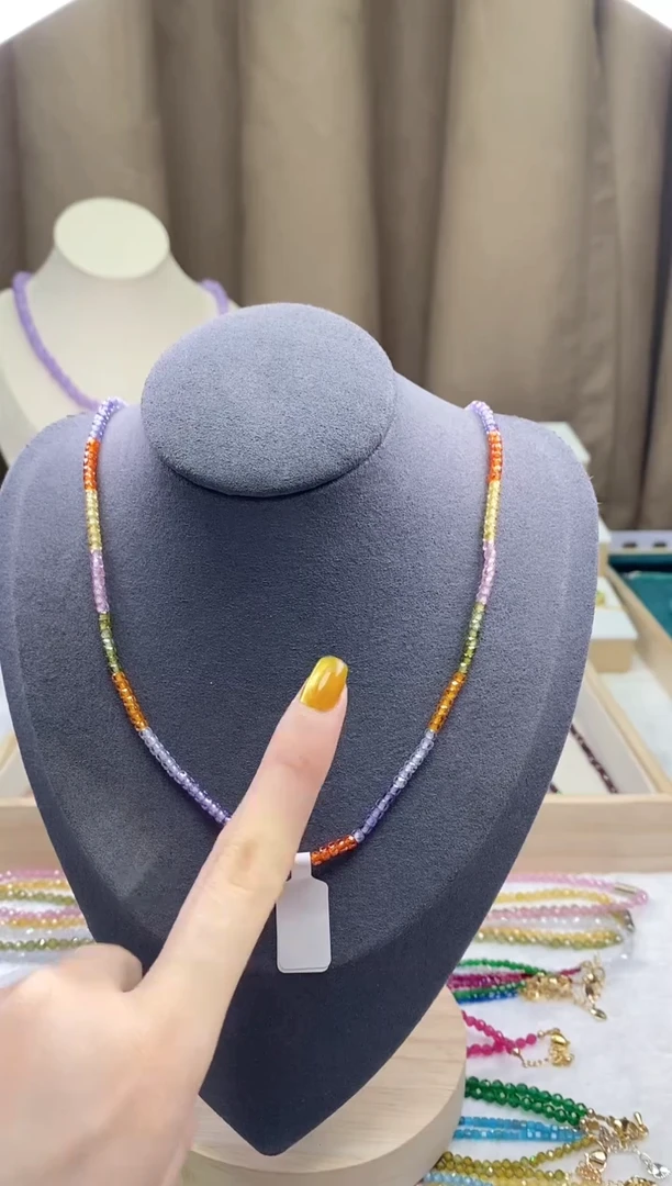 【闪购商品】彩色蓝宝石项链14K金镶嵌诗颜甄选珠宝SYZB004