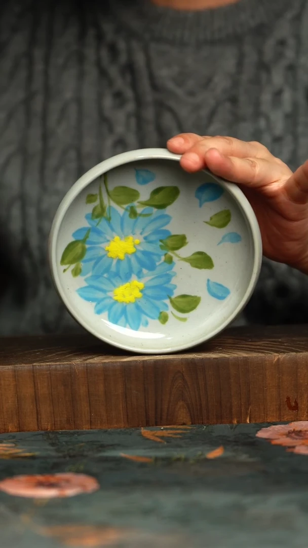 杯釉下彩手工手绘同款陶器