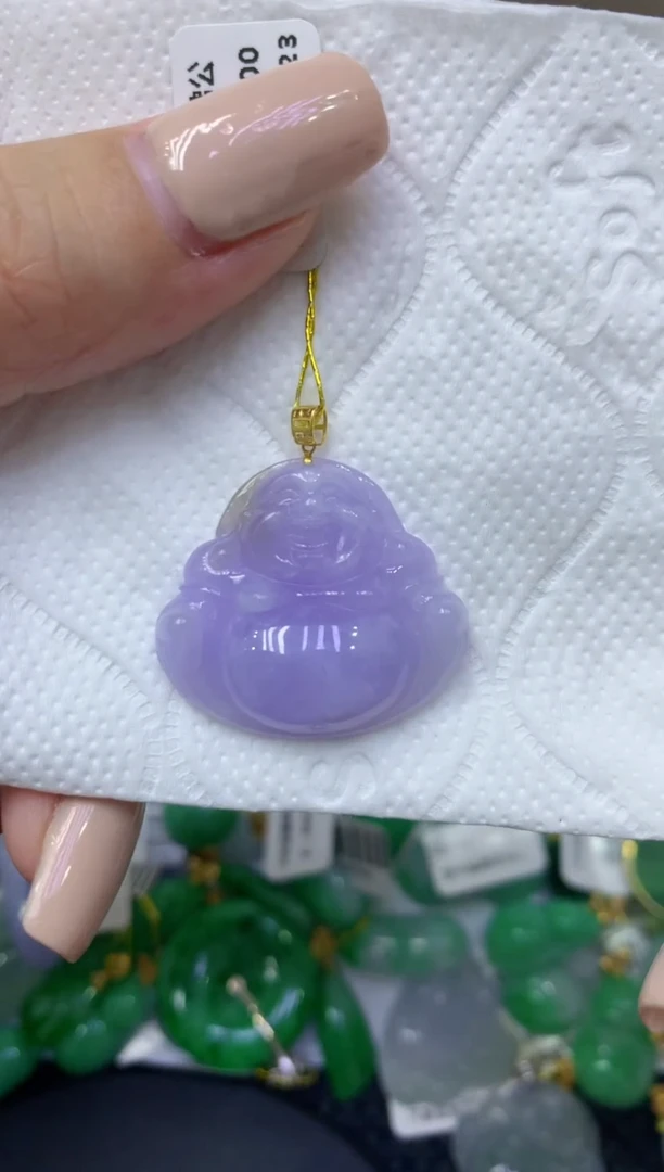 颈饰18K金镶嵌翡翠天然缅甸翡翠A货