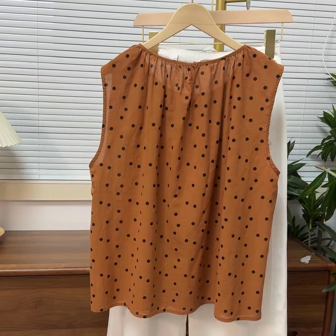 【原歌】夏季新款 复古文艺 波点背心 YG681