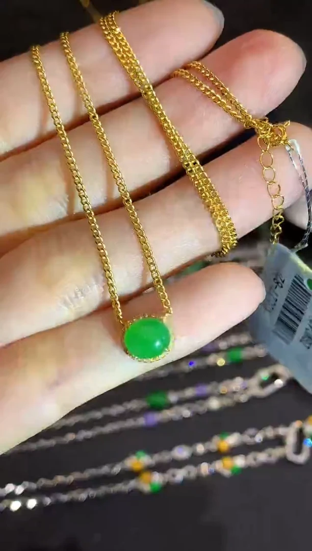 项链18K金镶嵌翡翠SY多样性发其一