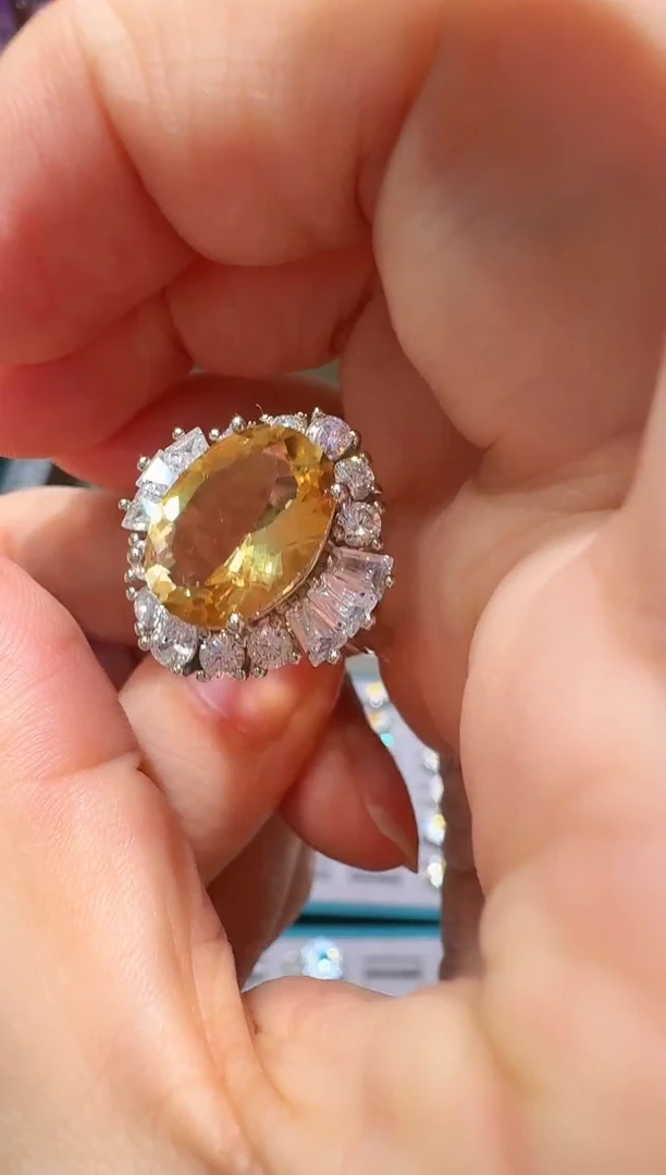 银S925镶嵌戒指黄晶115