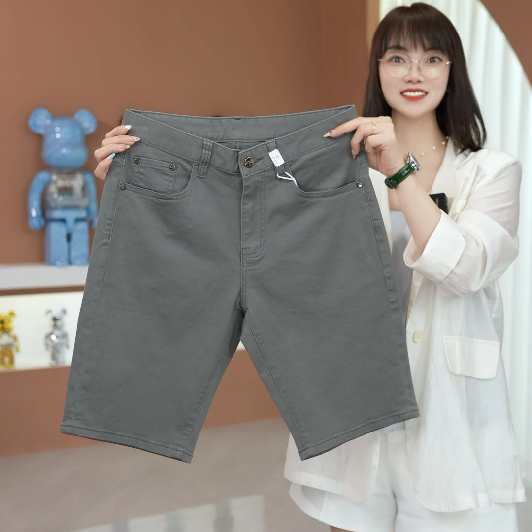 星空灰牛仔短裤男士夏季耐磨柔软轻奢中裤2025年男款牛仔裤