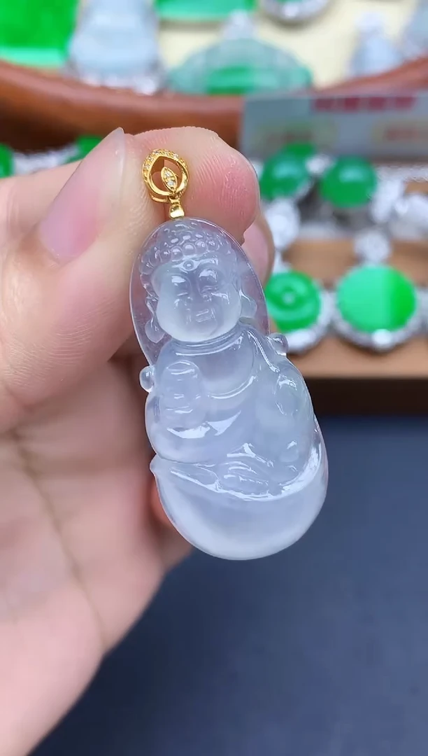 颈饰18K金镶嵌翡翠280-中国好珍宝