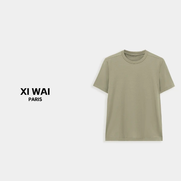 高级男装 春夏新品25s男士经典简约老钱风休闲透气短袖T恤 S169