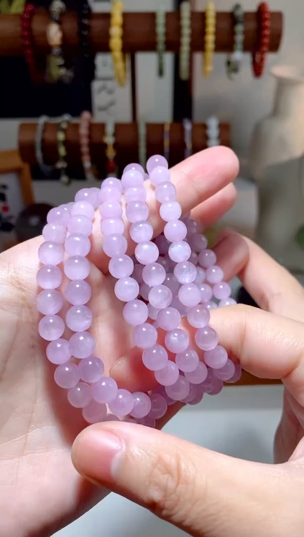 手串锂辉石未镶嵌紫锂辉手串 约6mm 多样性发一