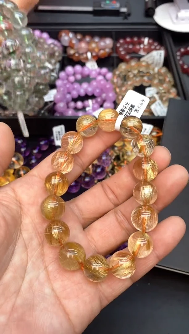 水晶手链未镶嵌A49 金发 13mm