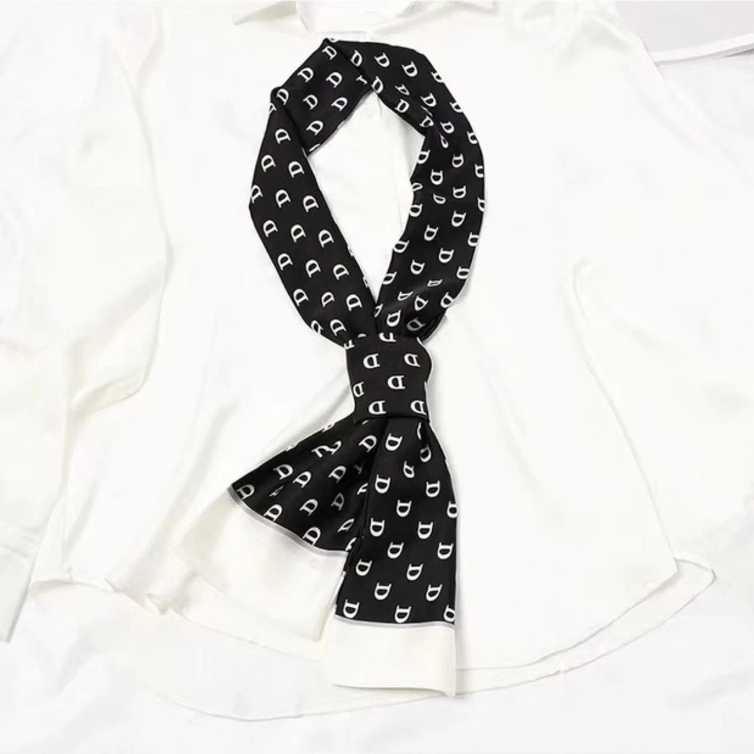 【黑色字母D】时尚百搭女士长条巾洋气领巾