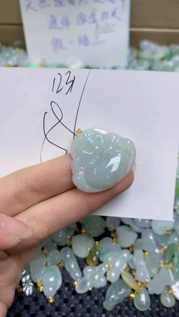 【闪购商品】翡翠颈饰18K金镶嵌天然缅甸A货翡翠