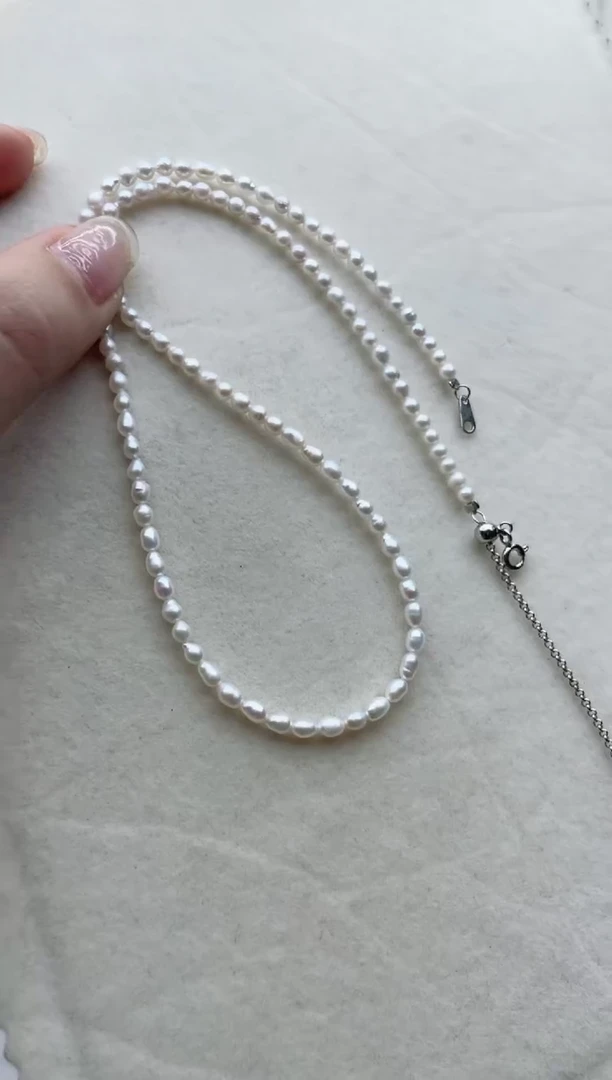 【闪购商品】淡水珍珠项链银S925镶嵌55