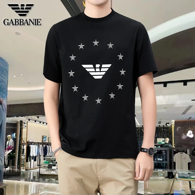 【专柜正品】意大利轻奢短袖t恤男夏季100%棉男士圆领休闲T恤衫潮流