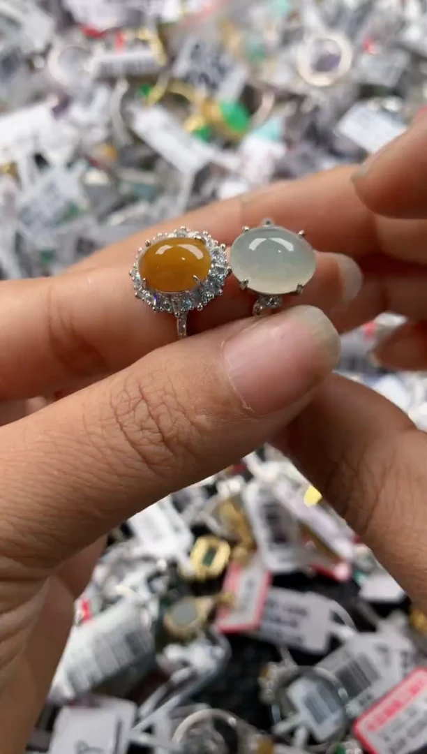 银S925镶嵌戒指翡翠222---5