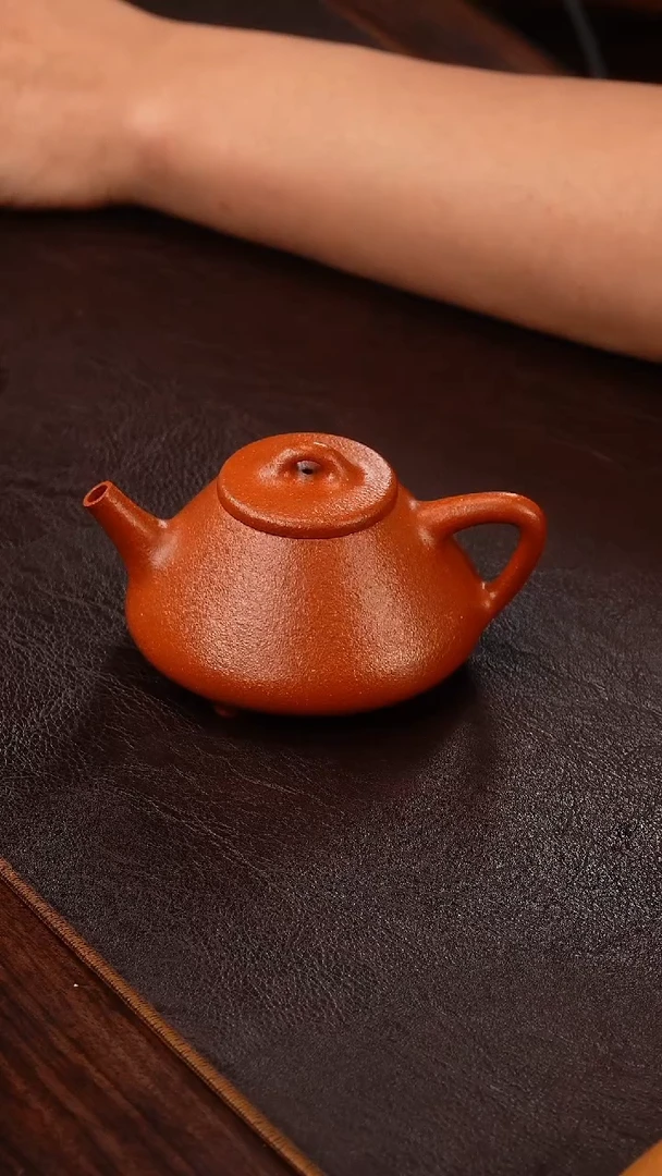 茶壶紫砂烟*侯静制  纯红子冶石瓢150cc