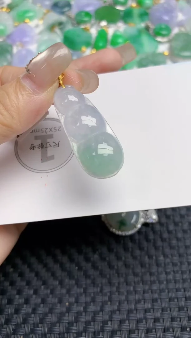 颈饰18K金镶嵌翡翠天然缅甸A货翡翠百元以上9元证书费自理