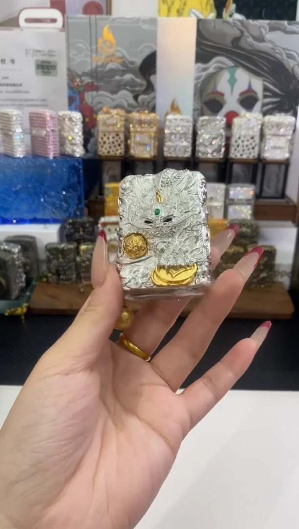 铜ZIPPO银玉貔貅 礼盒礼袋+挂件+133ml油+火石