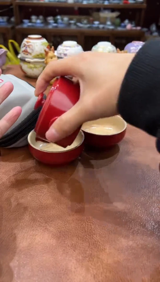 真的很便宜会开片的旅行茶具