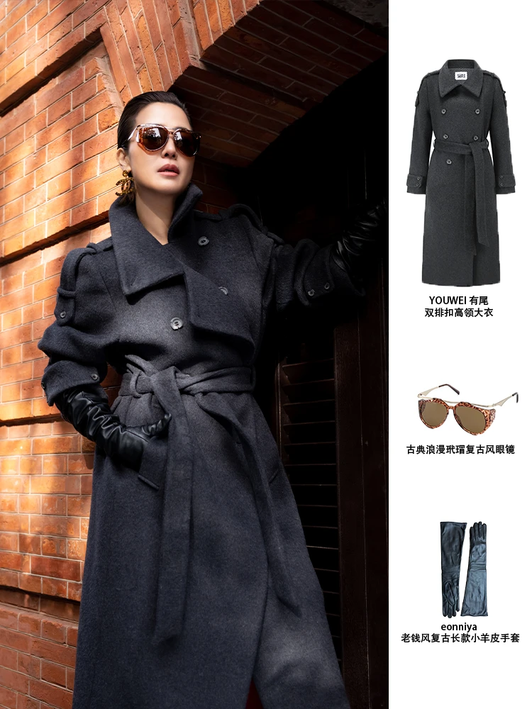 【顾文婷推荐】 YOUWEI有尾25 DT 双排扣高领大衣 DT3925402