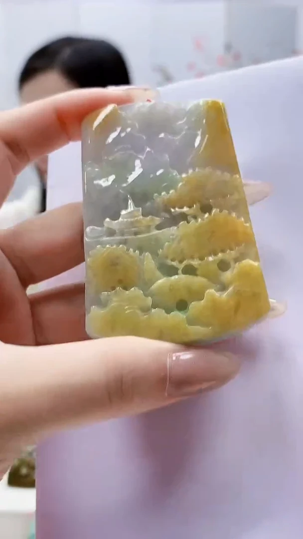 未镶嵌定制翡翠4852lr-毛货挂件22