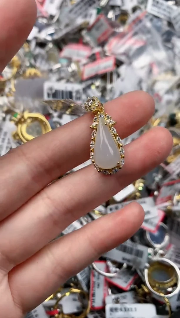 银S925镶嵌戒指翡翠15          2