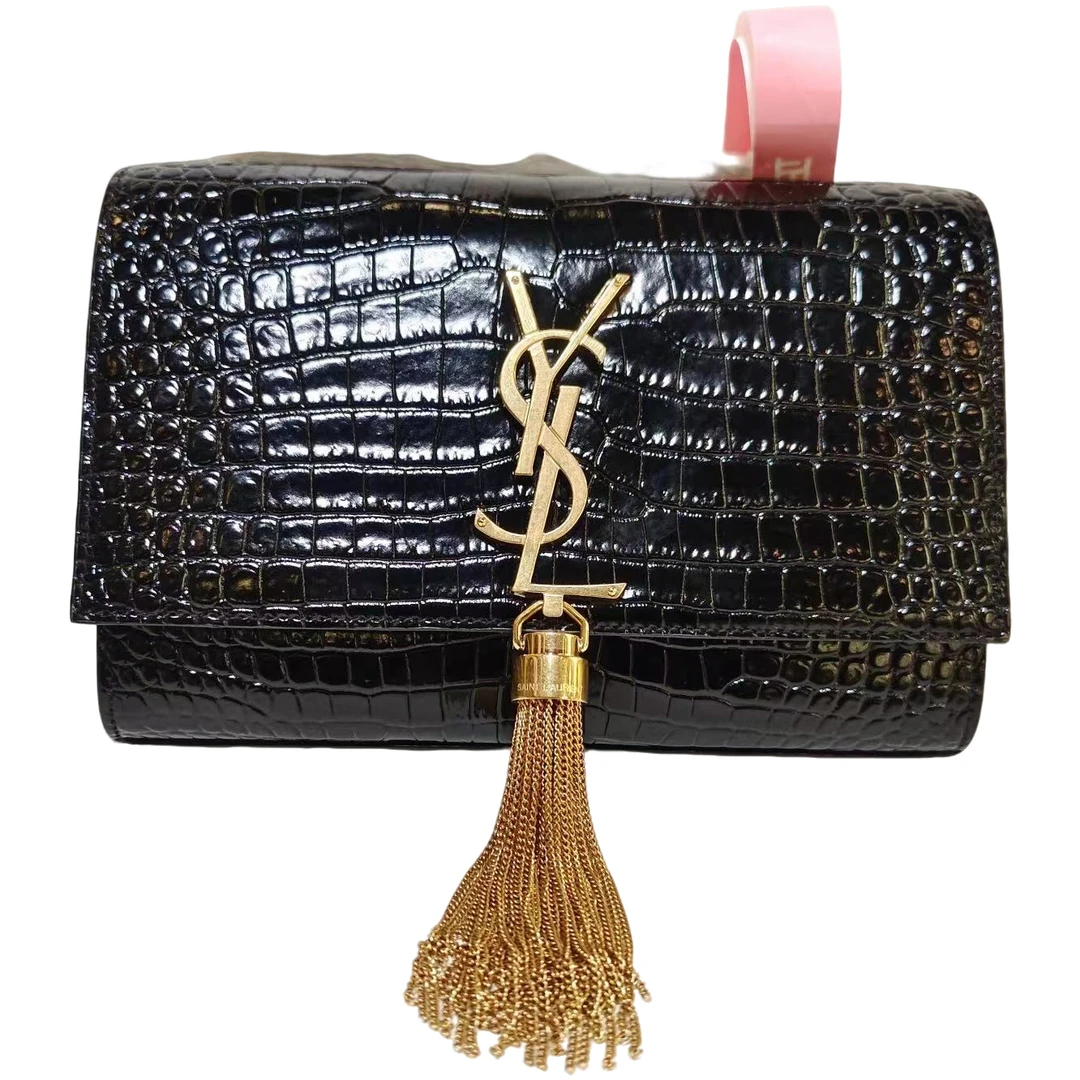 全新未使用 YSL/圣罗兰 YSL/圣罗兰 黑金流苏kate斜挎包bwz10640