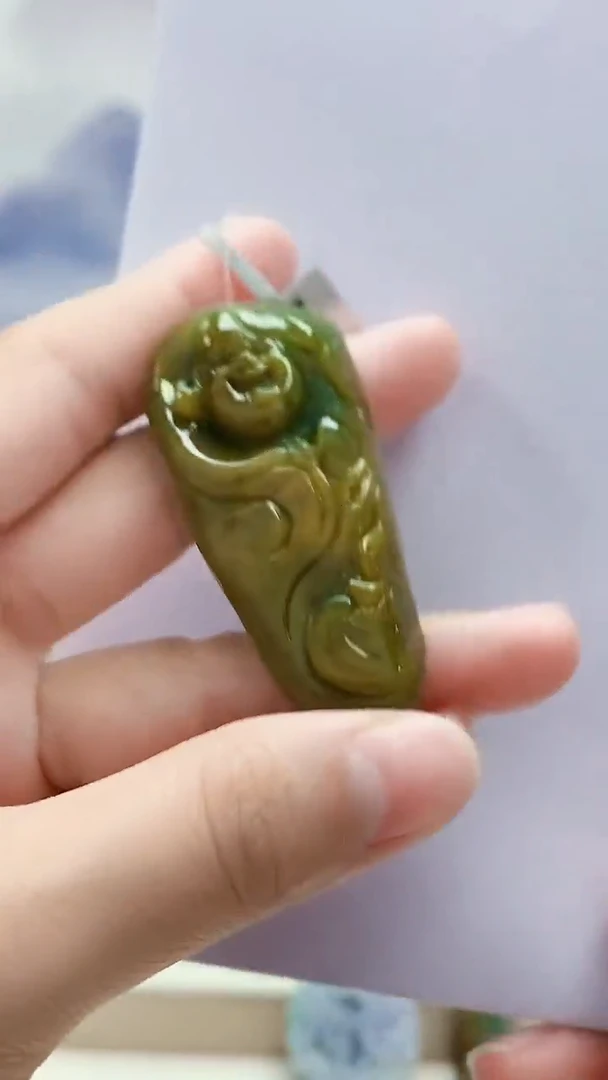 未镶嵌定制翡翠5145lr-毛货挂件165