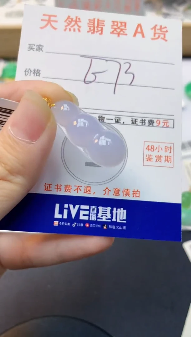 颈饰18K金镶嵌翡翠天然缅甸A货翡翠百元以上9元证书费自理