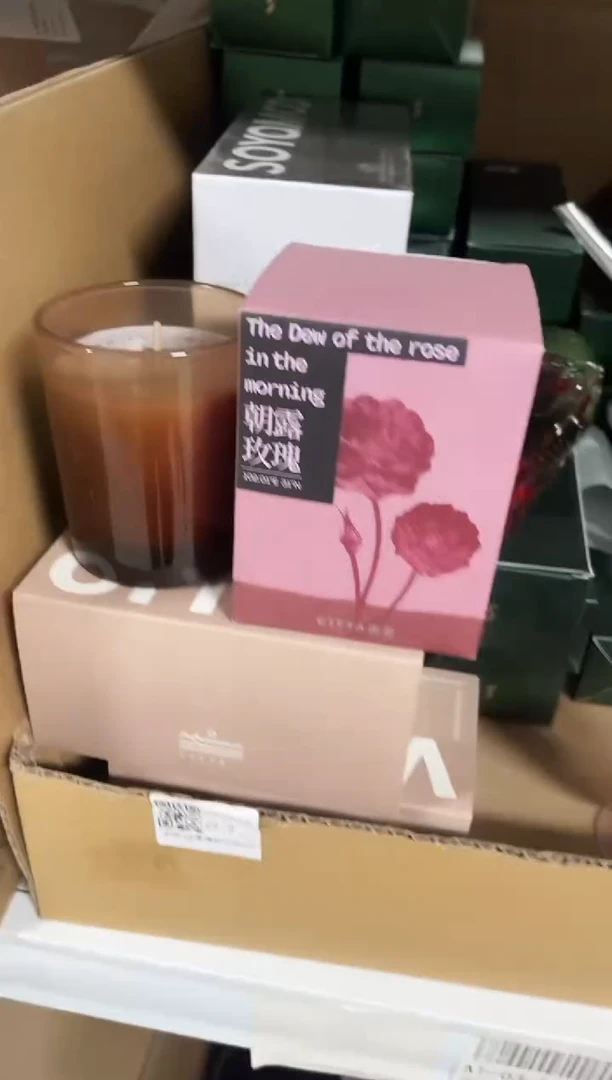 有机玻璃朝露玫瑰蜡烛2支